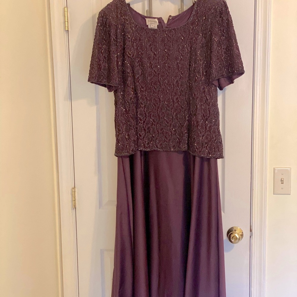 Evening eggplant purple color. Beaded 22W